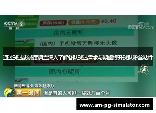 通过球迷忠诚度调查深入了解各队球迷需求与期望提升球队粉丝粘性
